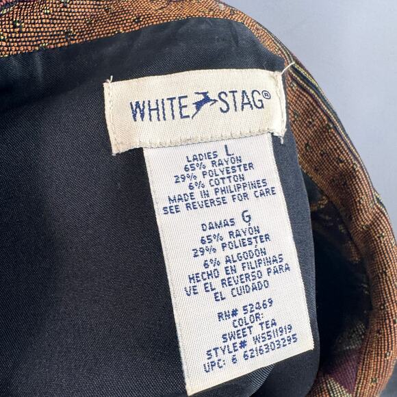 VTG White Stag Tapestry Jacket Aztec Tribal Collared Drop Shoulder Size Large L - Picture 4 of 5